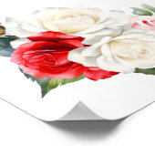 9 Tabelle Red White Rose Blumen Seekarte Poster (Ecke)