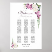 9 Tabelle Rosa Farbblütendiagramm Poster (Vorne)