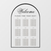 9 Tabelle Sitzdiagramm - Transparenter moderner Bo Fensteraufkleber (Blatt)