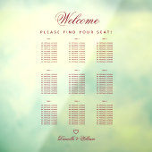 9 Tabelle Transparente Übersicht über die Hochzeit Fensteraufkleber (Blatt 3)