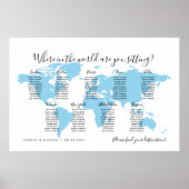 9 Tabellen Destinationen World Map Seating Chart Poster (Vorne)