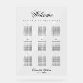 9 Tabellen Einfache, transparente Hochzeitssitzdia Acrylschild (Vorderseite)