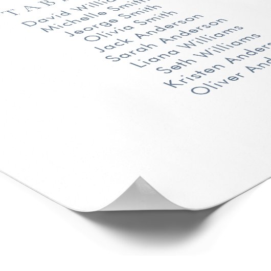 9 Tabellen Unsere Lieblings-Sitzkarte Poster (Ecke)