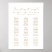 9 Tabellen Unsere Lieblings-Sitzkarte Poster (Vorne)