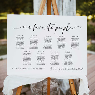 9 Tabellen Unsere Lieblings-Sitzplan Poster