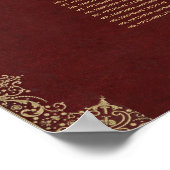 9 Table Burgundi Gold Script Vintage Seetabelle Poster (Ecke)