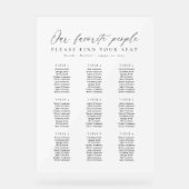 9 Tables Favorite People Acrylic Seating Chart Acrylschild (Vorderseite)