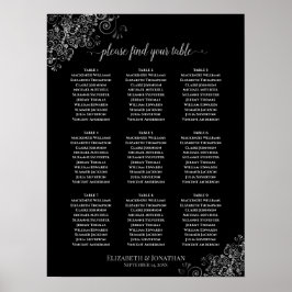 9 Tafelsilber für Hochzeitssitze Schwarz Poster