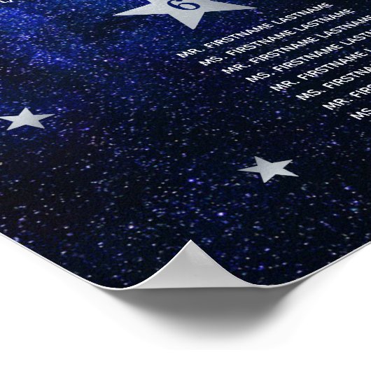 9 Tafelstars Moon Celestial Hochzeitssattrak Poster (Ecke)