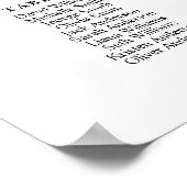 9 Tische 90 Gäste finden Ihre Sitzkarte Poster (Ecke)