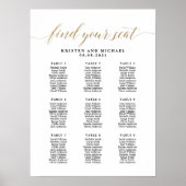 9 Tische 90 Gäste finden Ihre Sitzkarte Poster (Vorne)