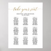 9 Tische 90 Gäste nehmen Ihre Sitzkarte ein Poster (Vorne)