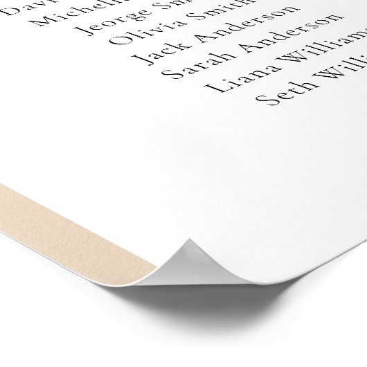 9 Tische Beige Arch Finden Sie Ihre Sitzkarte Poster (Ecke)