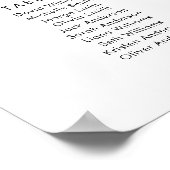 9 Tische Bitte sehen Sie sich Ihre Sitzplakette an Poster (Ecke)