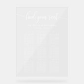 9 Tische Eleganter Hochzeitsplan Acrylschild (Vorderseite)
