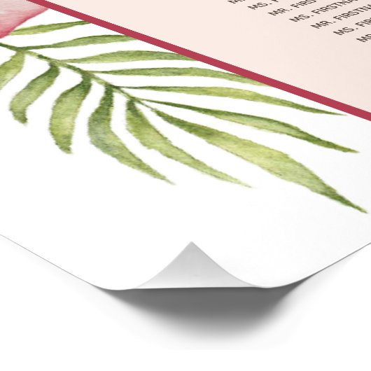 9 Tische für tropische Hawaii-Blumenbögen Poster (Ecke)