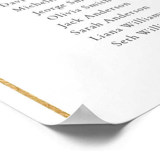 9 Tische Gold Arch Finden Sie Ihre Sitzkarte Poster (Ecke)