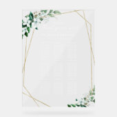 9 Tische Grüne Hochzeitsplanung Acrylschild (Vorderseite)