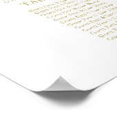 9 Tische Hochzeitsdiagramm Gold Foil Poster (Ecke)