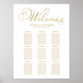 9 Tische Hochzeitsdiagramm Gold Foil Poster (Vorne)