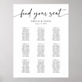 9 Tische Sitzplan Finden Sie Ihren Platz Poster (Vorne)