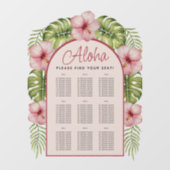 9 Tische tropische Sitzkarte transparent Hawaii Fensteraufkleber (Blatt)