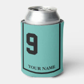 9 Türkis mit schwarzem Sattelblanket Dosenkühler (Kanne Vorderseite)