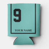 9 Türkis mit schwarzem Sattelblanket Dosenkühler (Vorderseite)