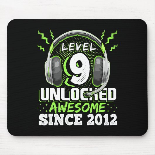 9 Unlocks Phantastisch 2012 Videospiel 9. Geburtst Mousepad (Vorne)