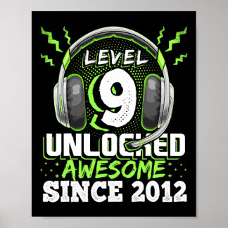 9 Unlocks Phantastisch 2012 Videospiel 9. Geburtst Poster