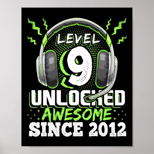 9 Unlocks Phantastisch 2012 Videospiel 9. Geburtst Poster (Vorne)