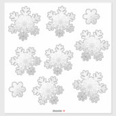 9 verschiedene Größen Silver Foil Snowflakes Vinyl Aufkleber (Blatt)