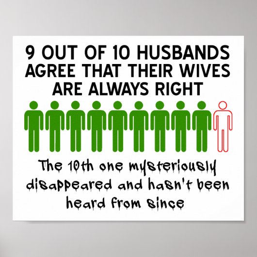 9 von 10 Husbands Funny Poster (Vorne)