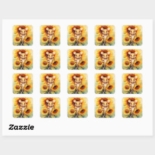 9 von 17 Sunflower Garden Miceville Quadratischer Aufkleber