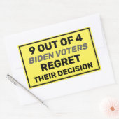 9 von 4 Biden-Wählern bedauern ihre Entscheidung Rechteckiger Aufkleber (Umschlag)