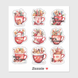 9 Weihnachtscremes, kundenspezifisch geschnitten V Aufkleber