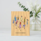 9. Weihnachtsfeiertag (9 Ladys Dancing) Postkarte (Stehend Vorderseite)