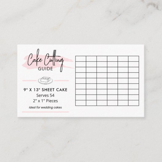9" x 13" Blatt Cake Cutting Guide Hochzeitsabschni Begleitkarte (Vorderseite)