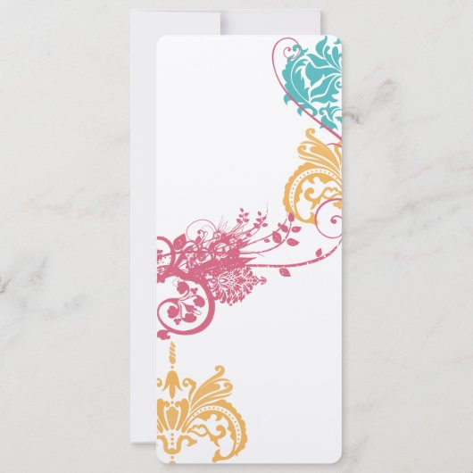 9 x 4 Frühlingsfarben, BlumenDamast Einladung (Rückseite)