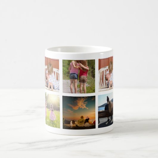 9 x Foto Collage Grandkids Geschenk an Großeltern Kaffeetasse (Mittel)