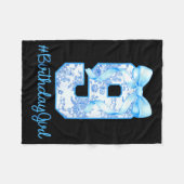 9 Year Old Birthday Girl Coquette Bow 9th Birthday Fleecedecke (Vorderseite (Horizontal))