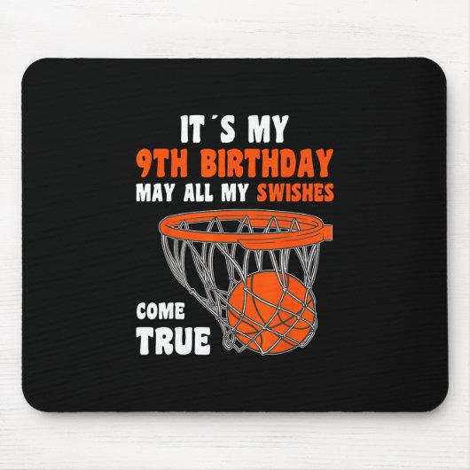 9 Year Old Happy 9th Birthday Sketll 9th Birthday Mousepad (Vorne)