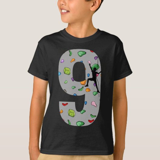 9 Year Old Rock Climbing 9th Birthday Adventure Cl T-Shirt (Vorderseite)