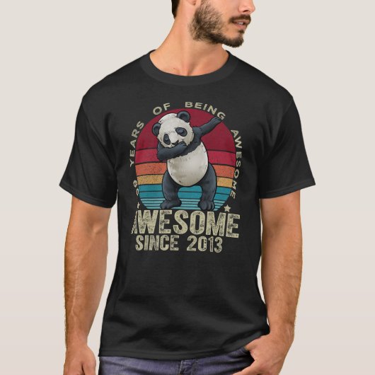 9 Years Old Dabbing Panda 9th Birthday Kids Unicor T-Shirt (Vorderseite)