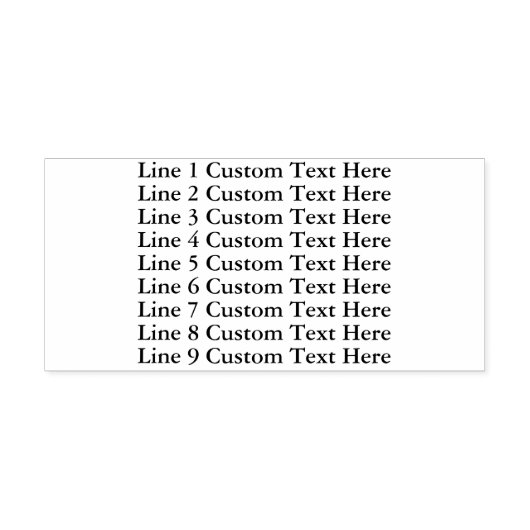 9-zeilige Briefmarke aus Edelkautschuk mit Holzgri Gummistempel (Prägung)