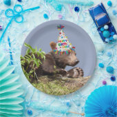 9 Zoll Papierplatte mit Grizzlybär Pappteller (Party)