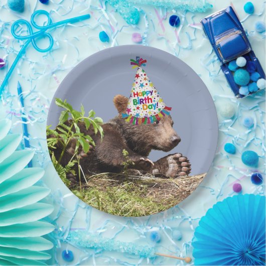 9 Zoll Papierplatte mit Grizzlybär Pappteller (Party)