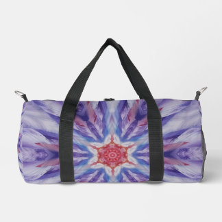 9A Einzigartiger Lila Red White Star Mandala Duffle Bag