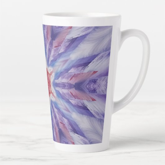 9A Einzigartiger Lila Red White Star Mandala Milchtasse (Rechts)