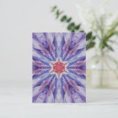 9A Einzigartiger Lila Red White Star Mandala Postkarte (Stehend Vorderseite)